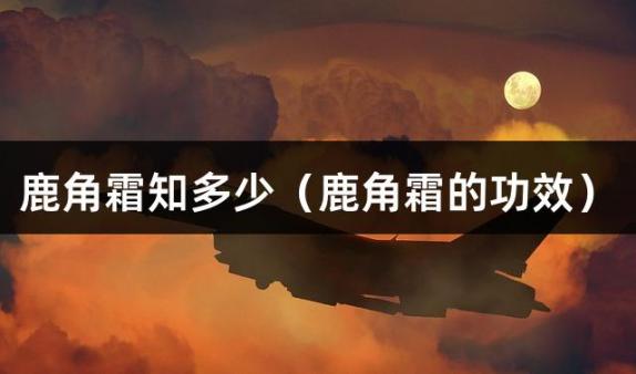 鹿角霜知多少（鹿角霜的功效）