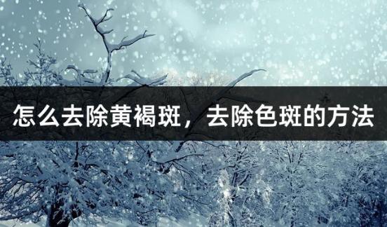 怎么去除黄褐斑，去除色斑的方法