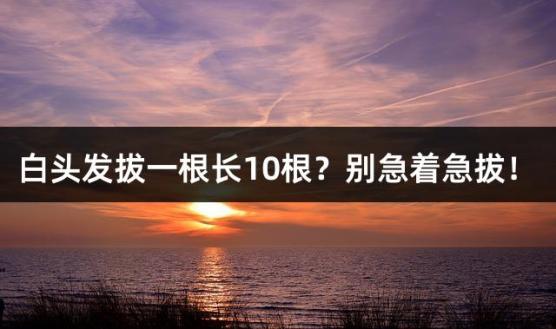 白头发拔一根长10根？别急着急拔！