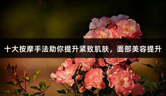 十大按摩手法助你提升紧致肌肤，面部美容提升