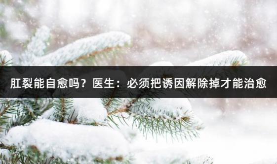 肛裂能自愈吗？医生：必须把诱因解除掉才能治愈