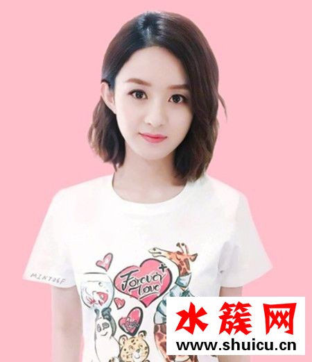 赵丽颖最新短发卷发