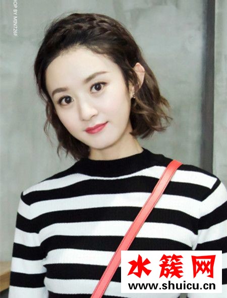 赵丽颖最新短发卷发