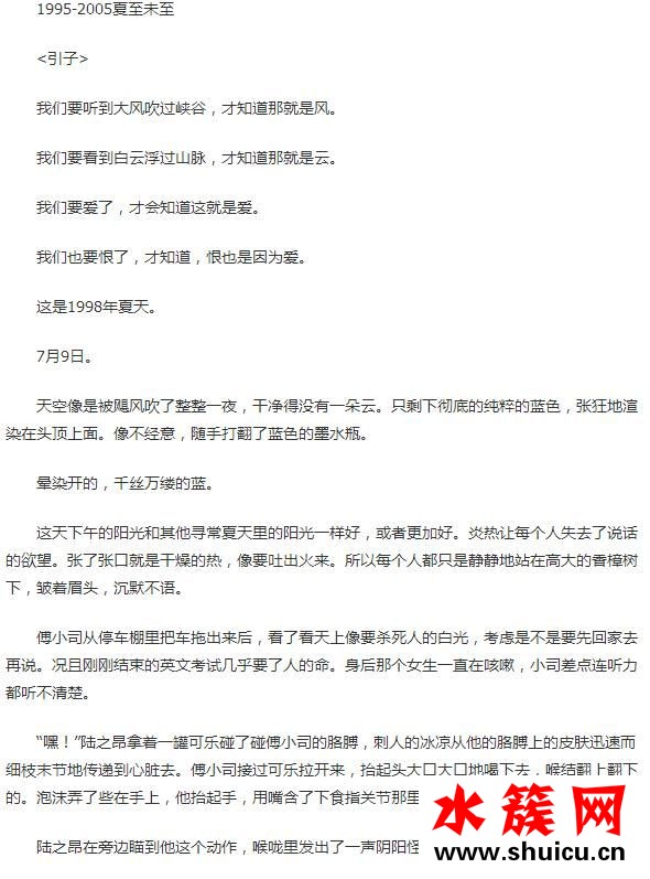 夏至未至小说详细内容简介
