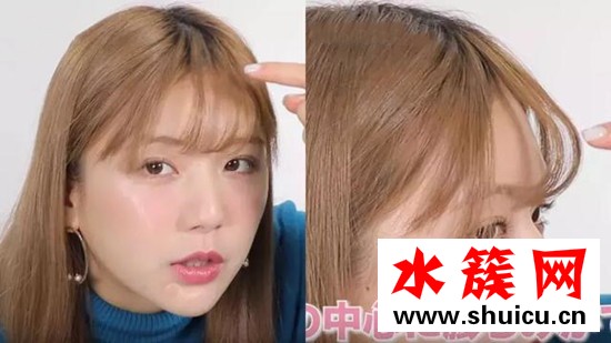 刘海长了怎么吹露额头
