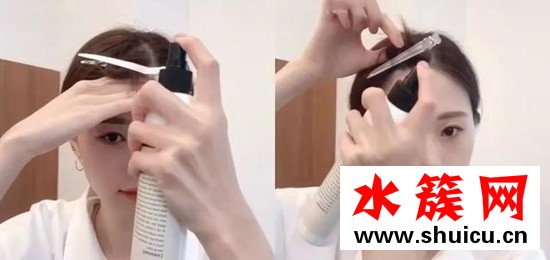 刘海长了怎么吹露额头