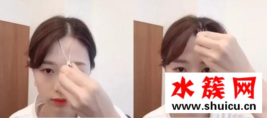 刘海长了怎么吹露额头