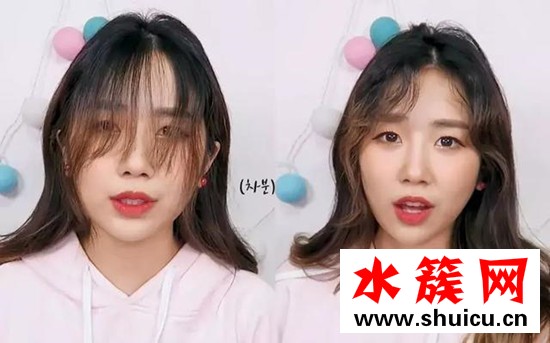 刘海长了怎么吹露额头